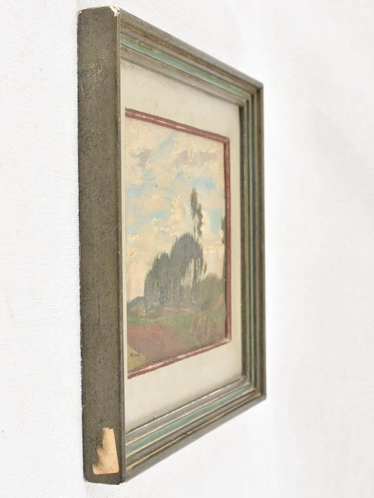 Small antique Moretti-signed landscape artwork