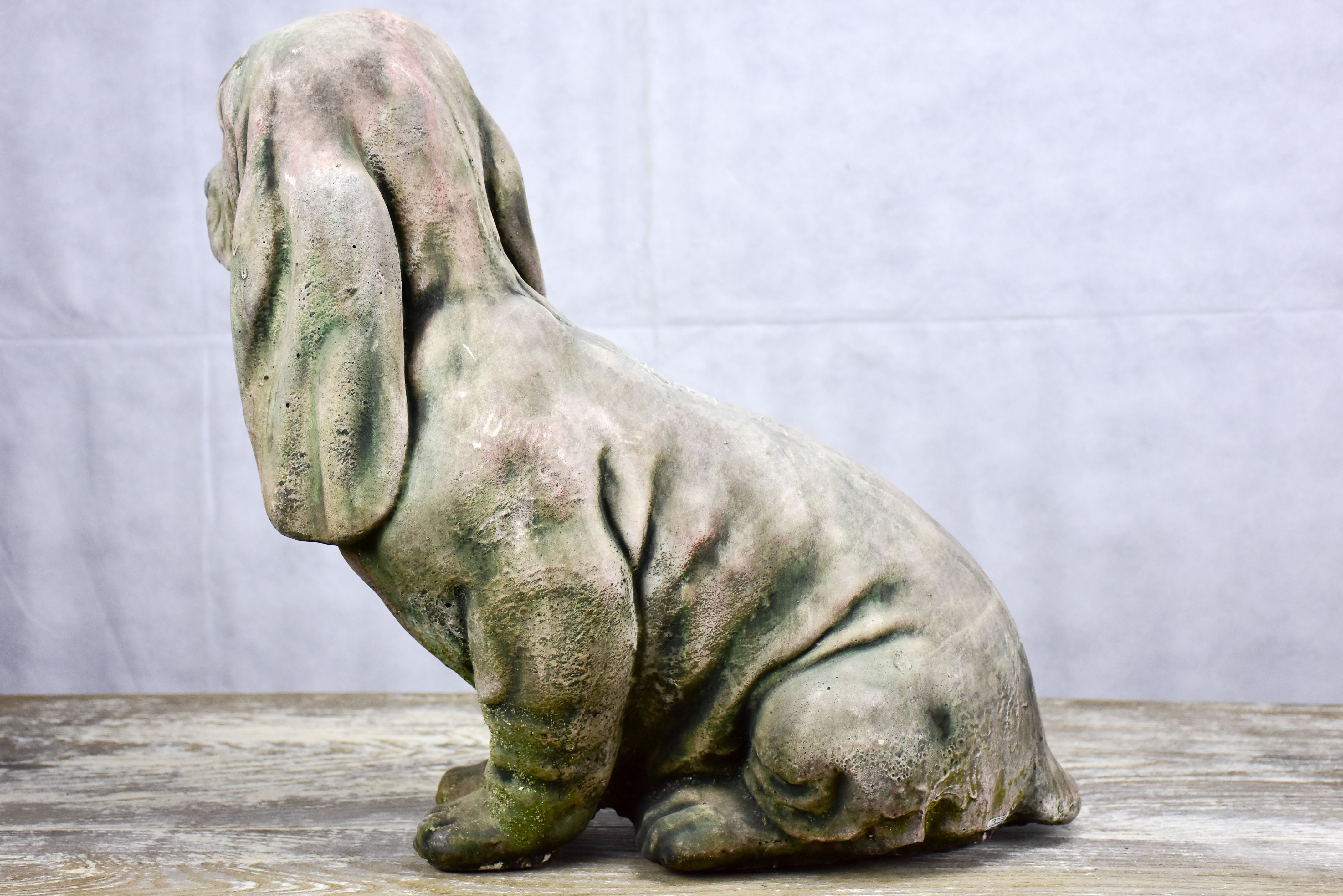 Vintage garden statue of a Basset Hound