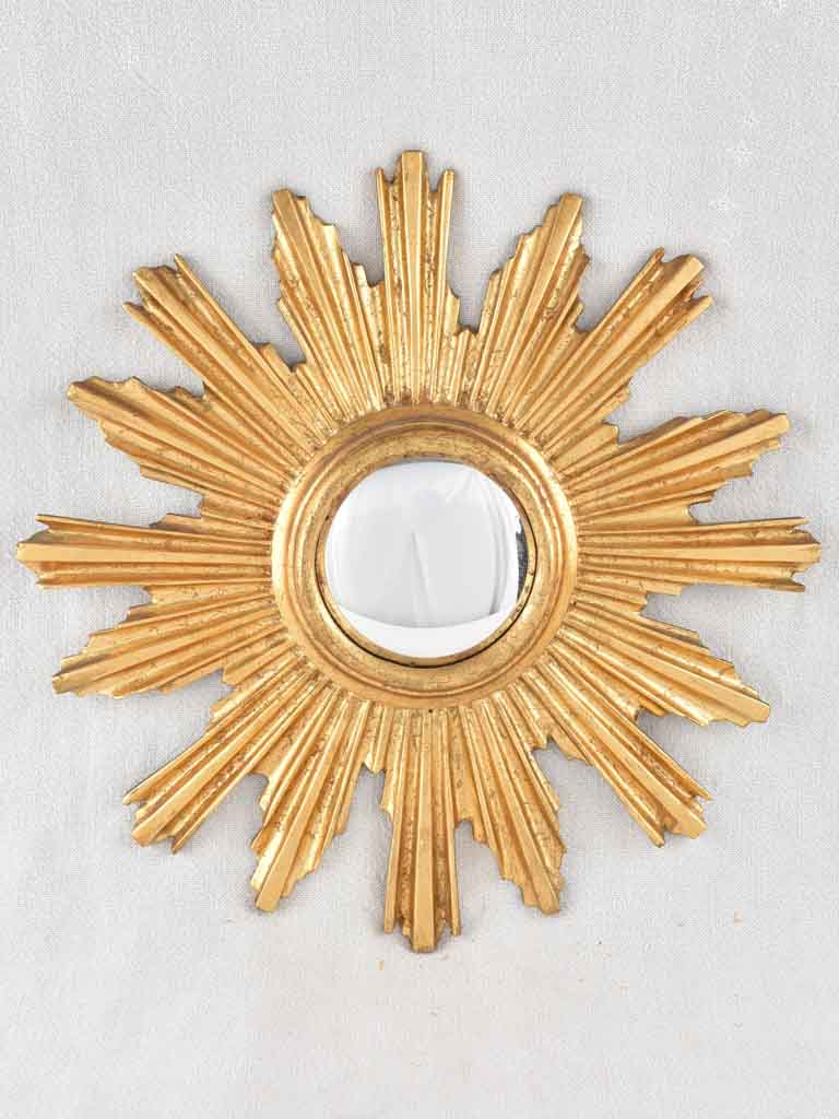 Vintage gold sunburst mirror - French 15¼"