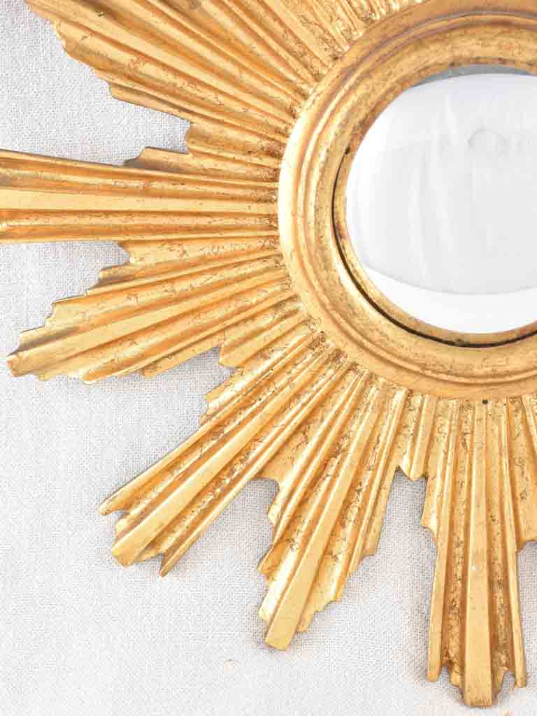 Vintage gold sunburst mirror - French 15¼"