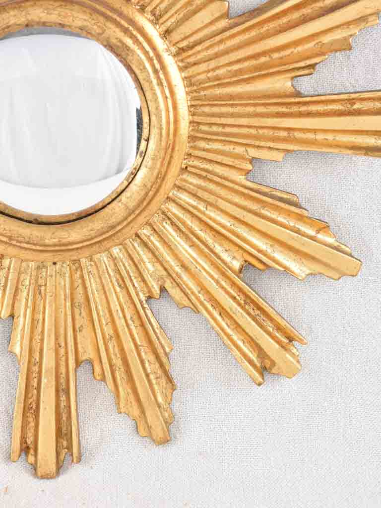 Vintage gold sunburst mirror - French 15¼"