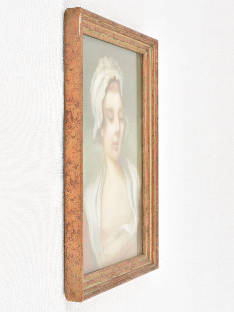 Elegant Framed Pastel Female Portrait