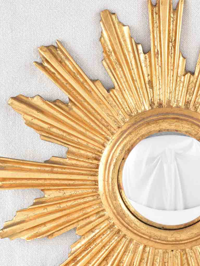 Vintage gold sunburst mirror - French 15¼"