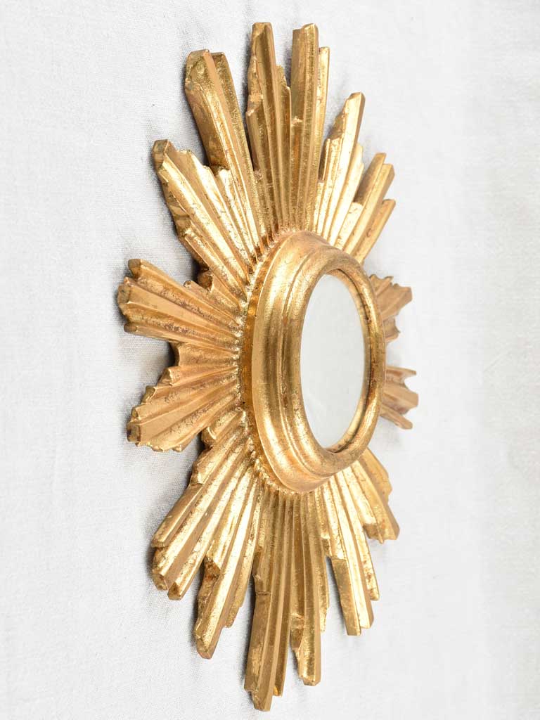 Vintage gold sunburst mirror - French 15¼"