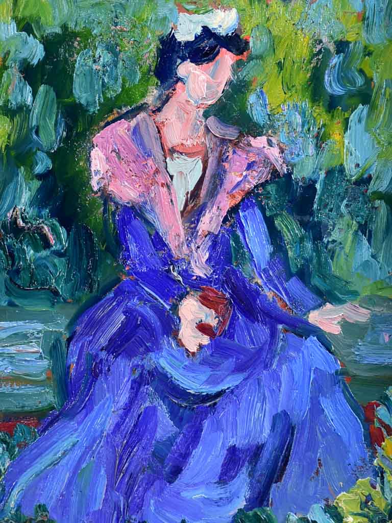 20th Century oil on card - Portrait of an Arlesian - Anna Costa 15" x 19"