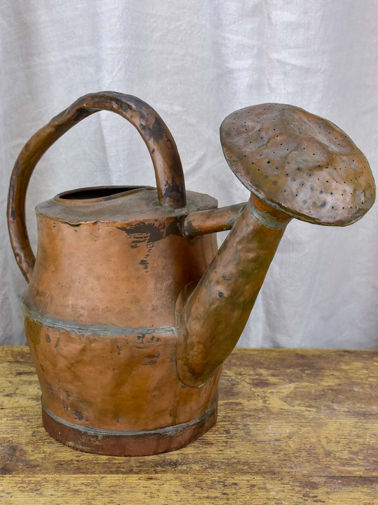 Rustic antique French copper watering can - 18th Century