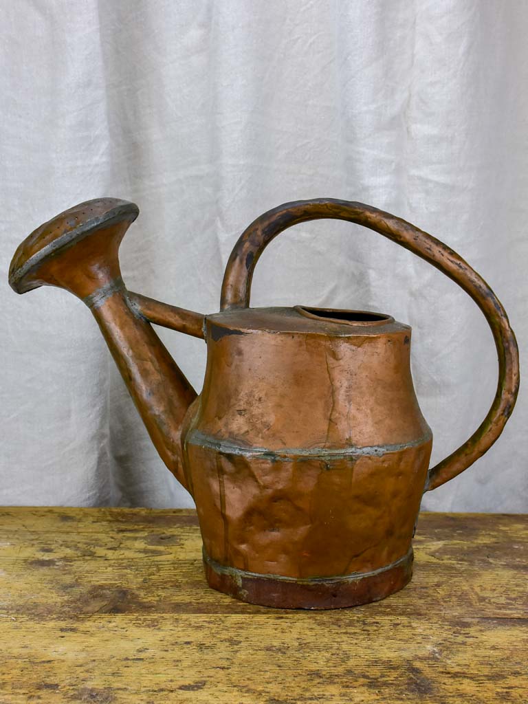 Rustic antique French copper watering can - 18th Century