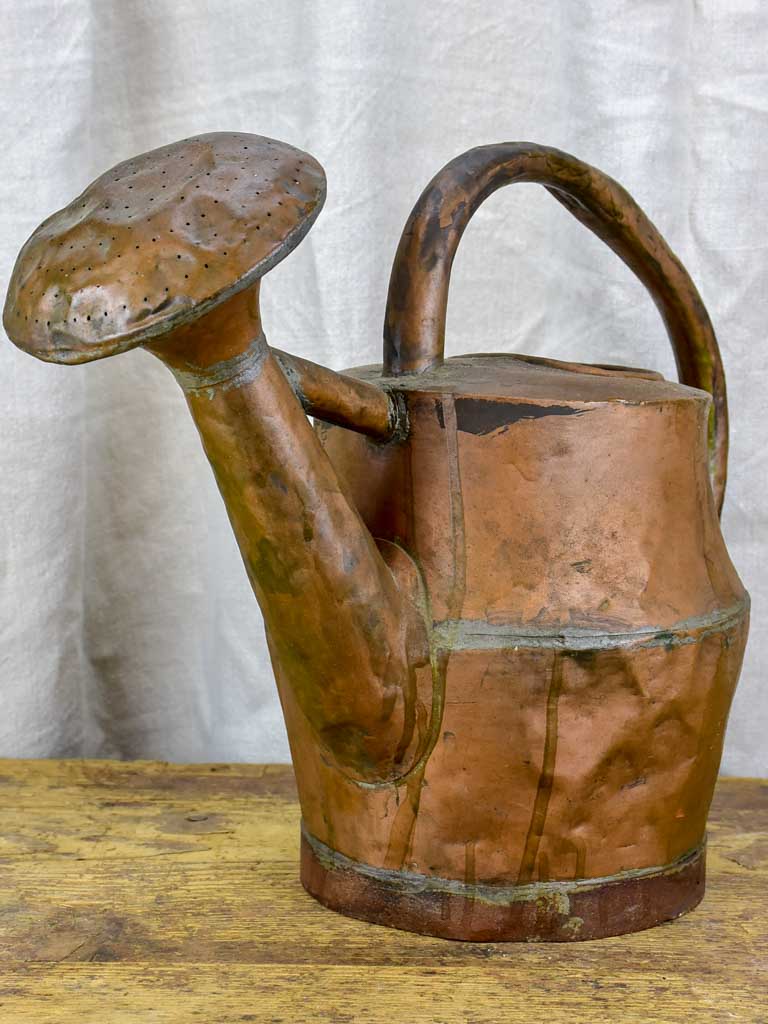 Rustic antique French copper watering can - 18th Century