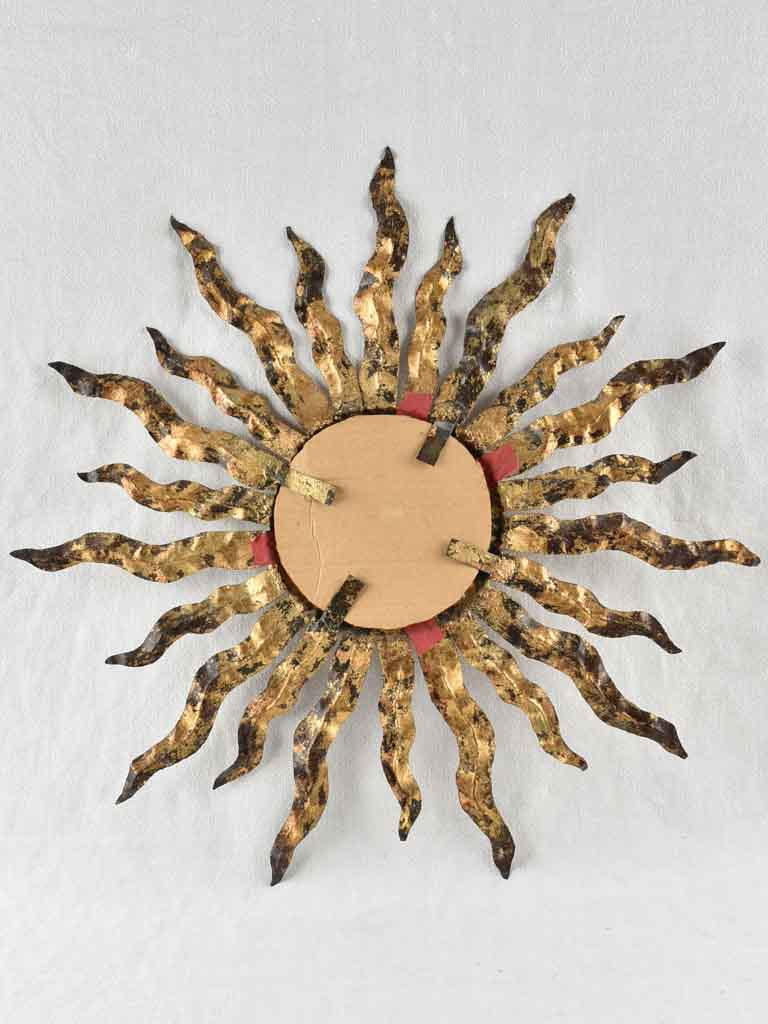 Vintage gold sunburst mirror - wavy rays - Spanish 27½"