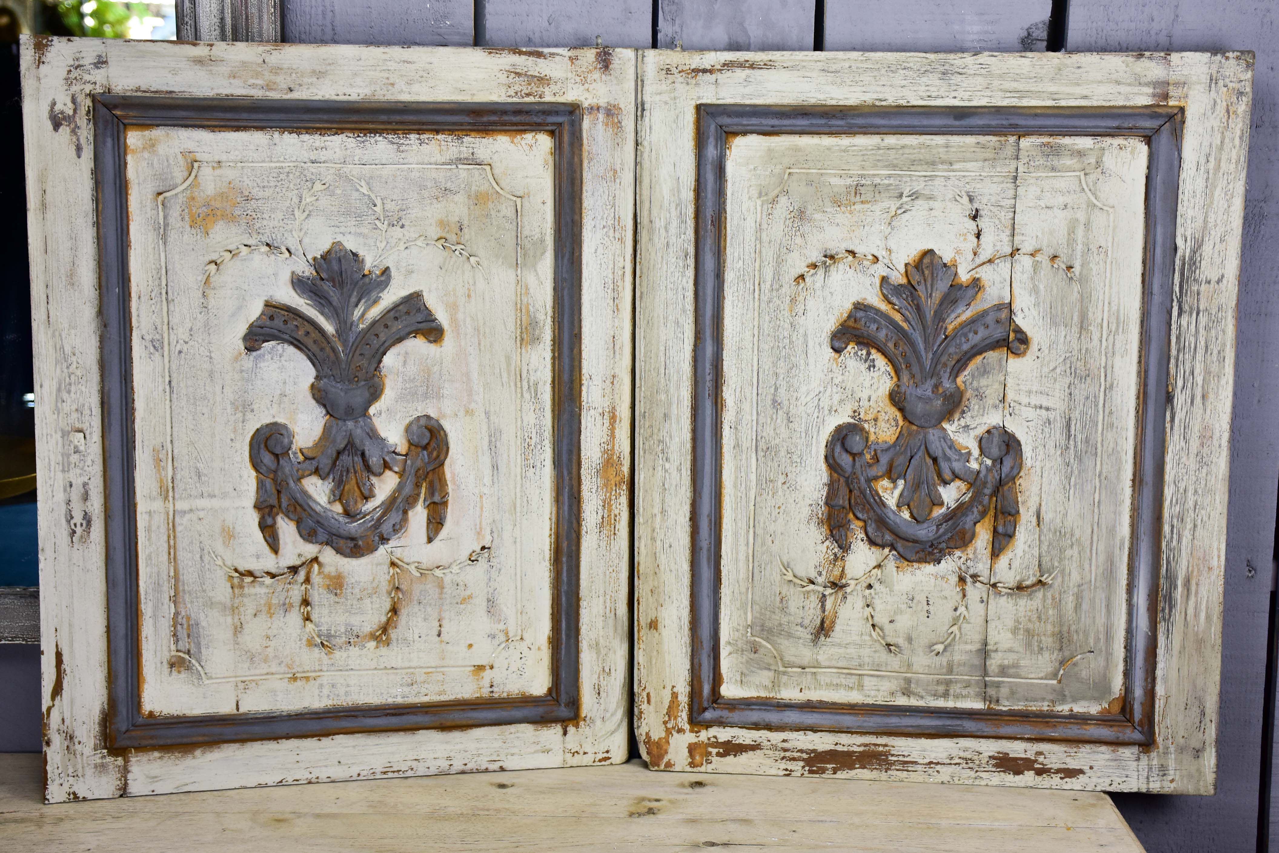 Pair of decorative antique French wall panels