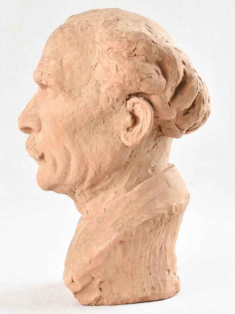 Solid terracotta sculpture of Clémenceau