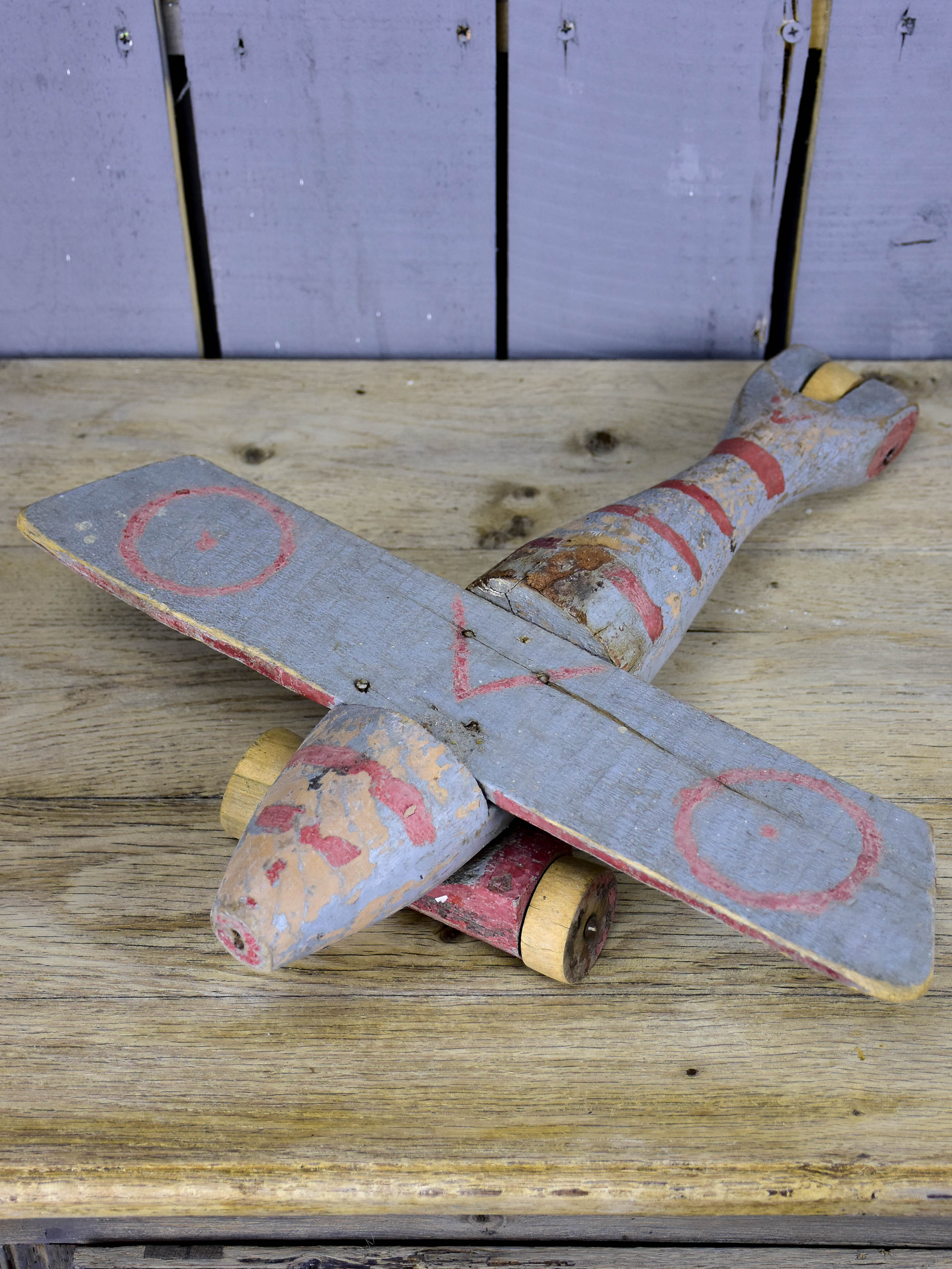 Antique toy aeroplane - French folk art