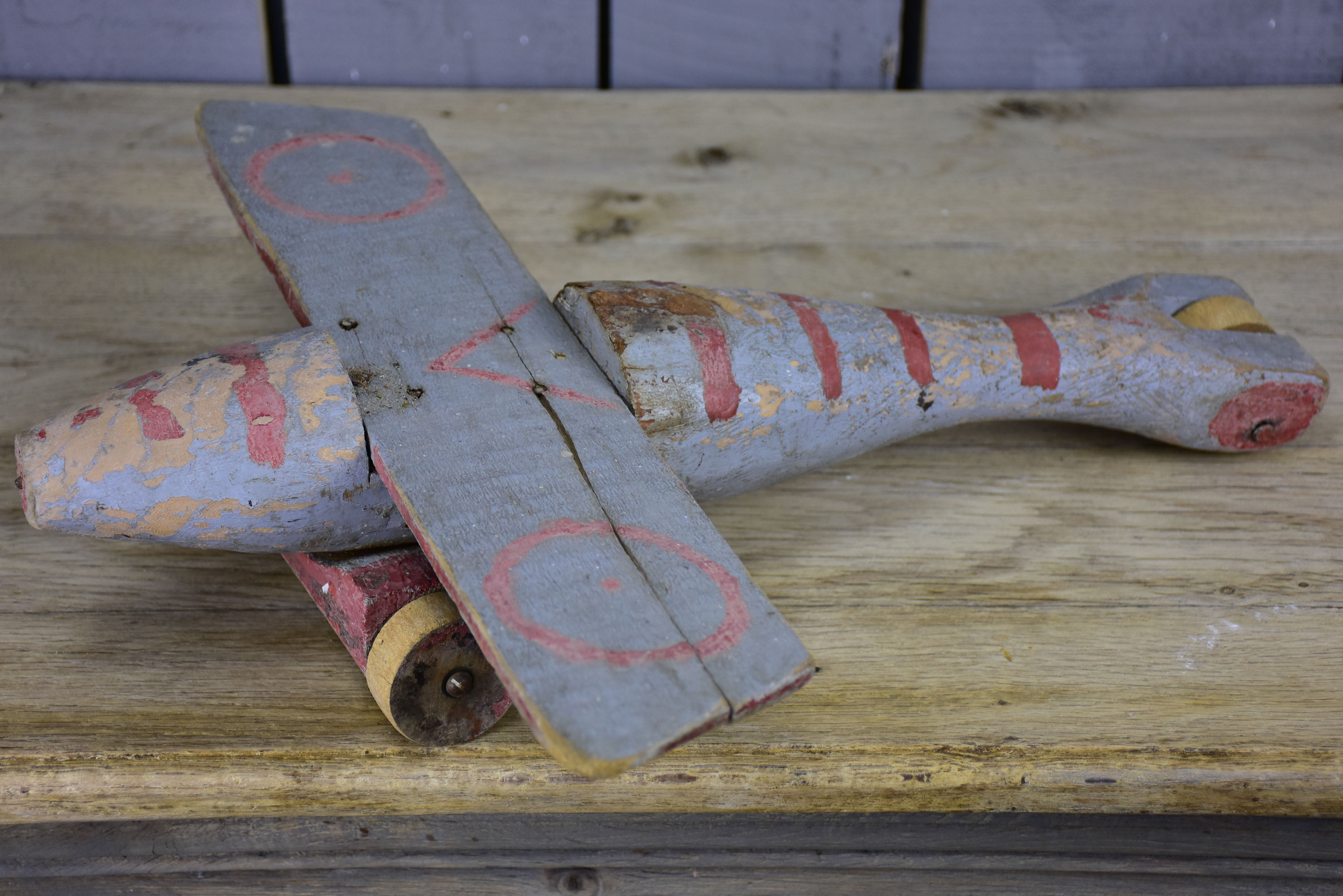 Antique toy aeroplane - French folk art