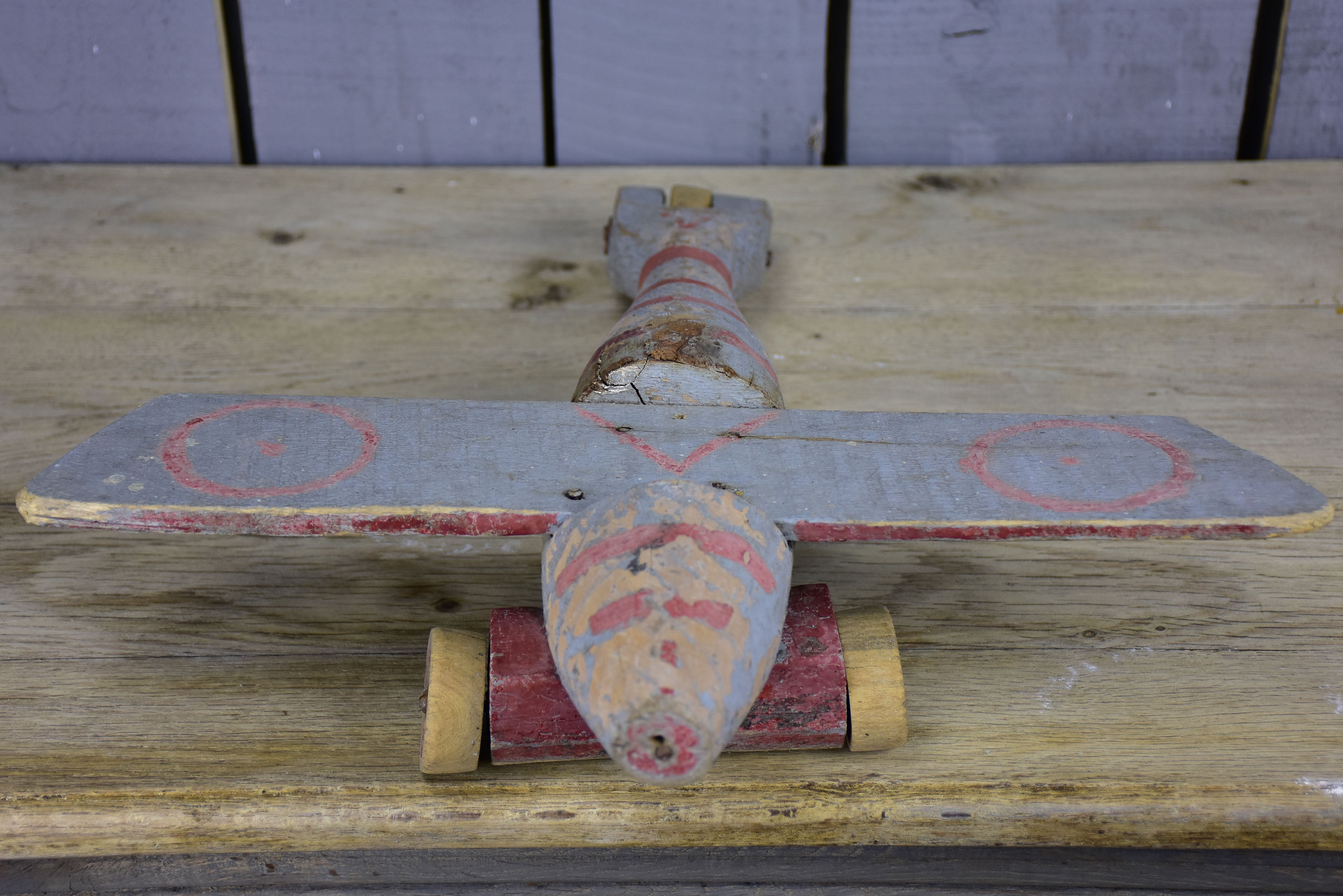 Antique toy aeroplane - French folk art