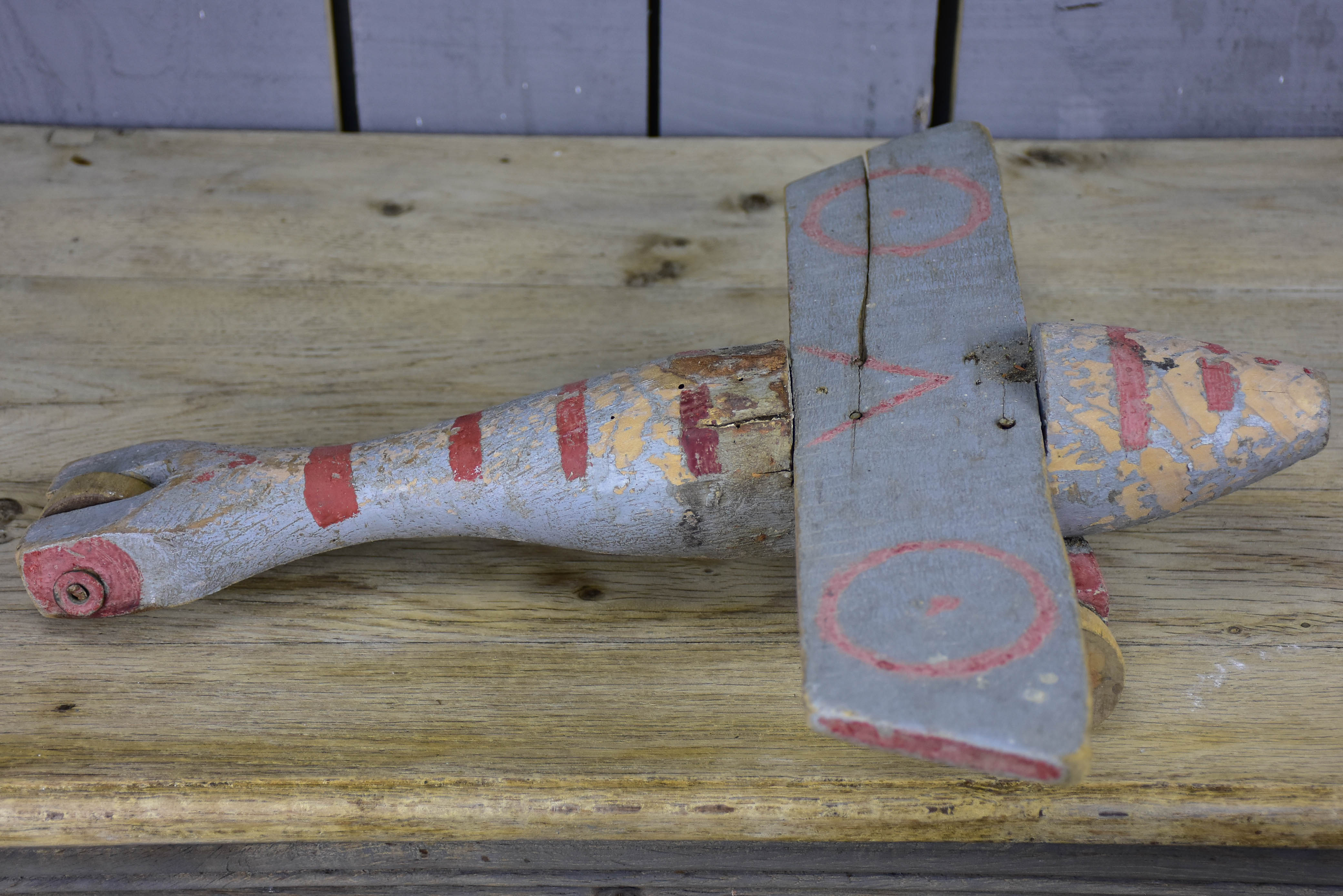 Antique toy aeroplane - French folk art