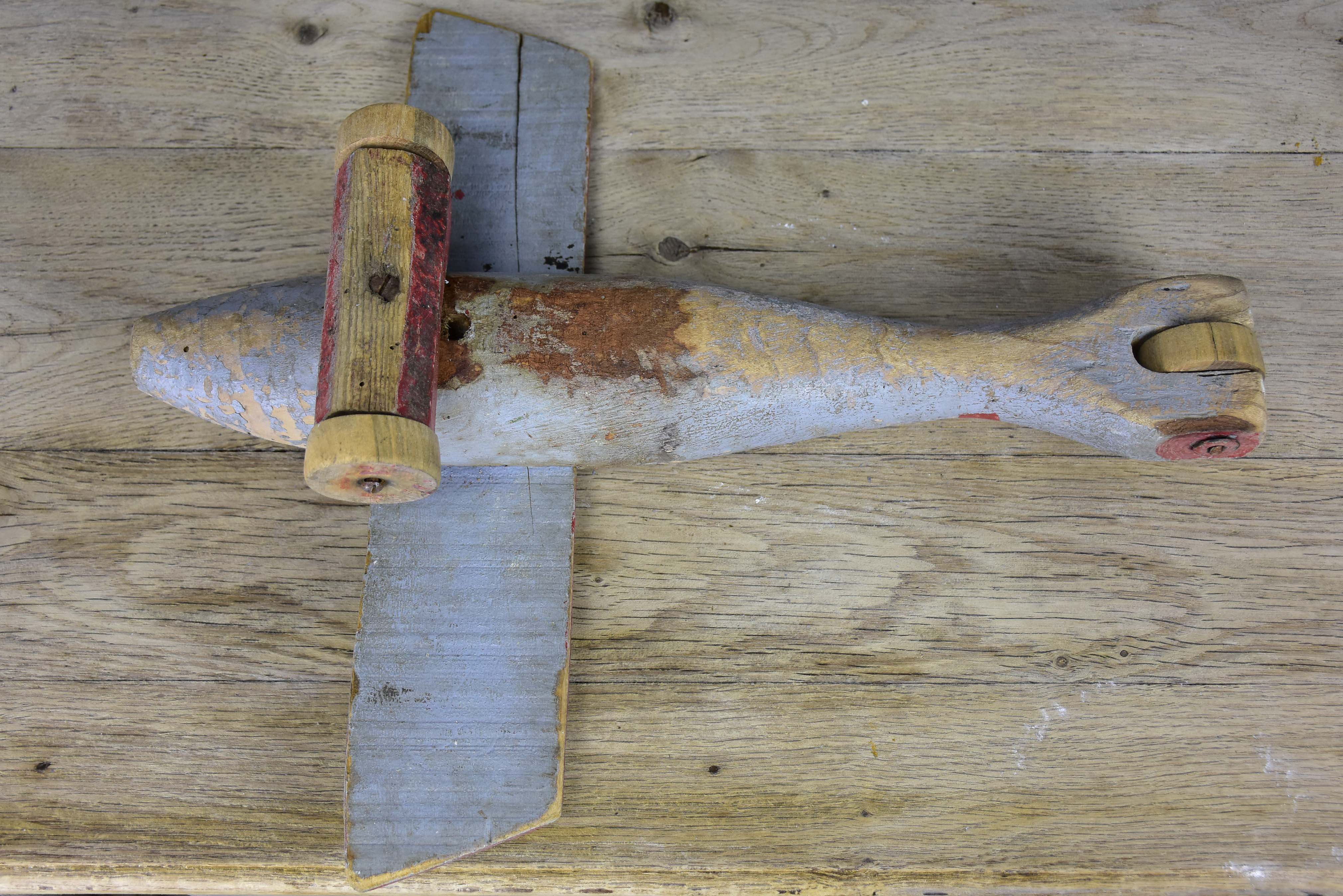 Antique toy aeroplane - French folk art