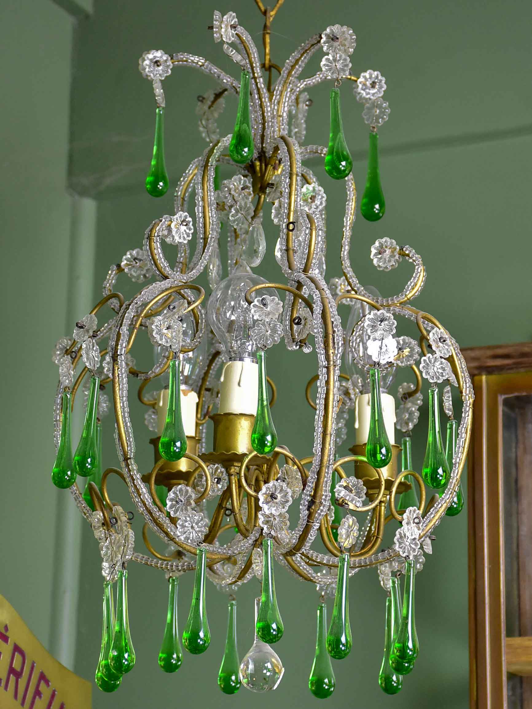 Vintage French beaded chandelier