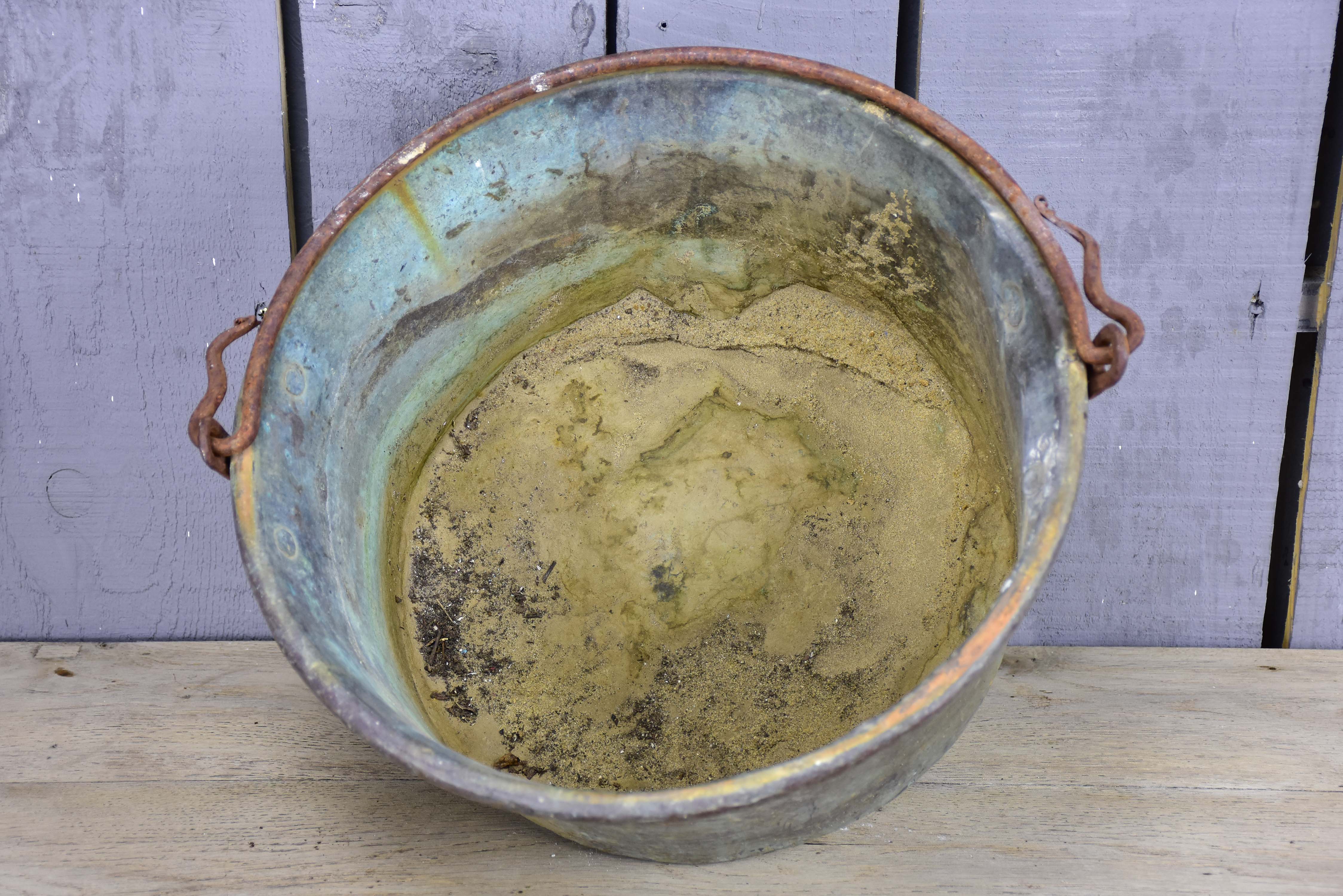 Vintage French copper bucket or chaudron