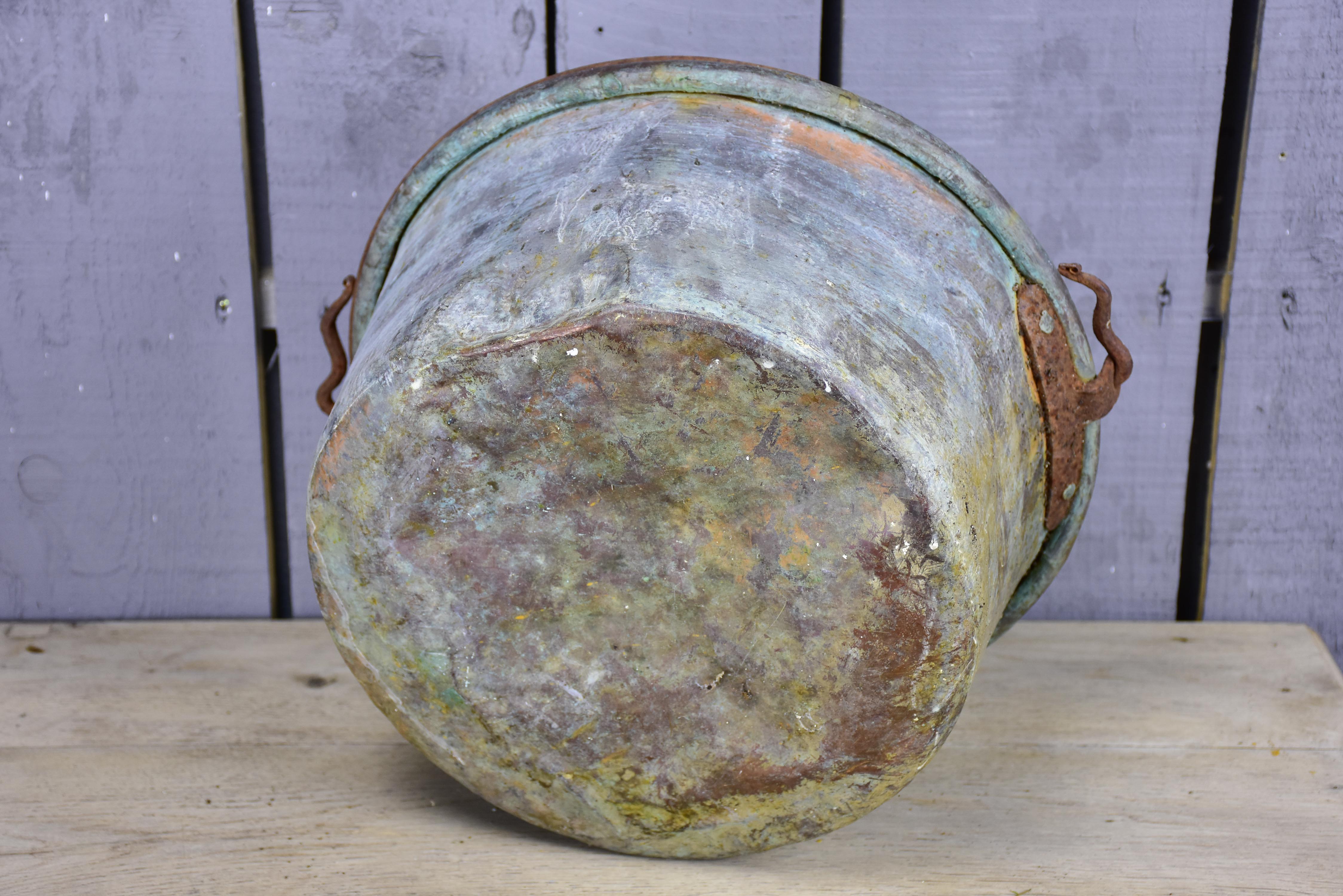 Vintage French copper bucket or chaudron