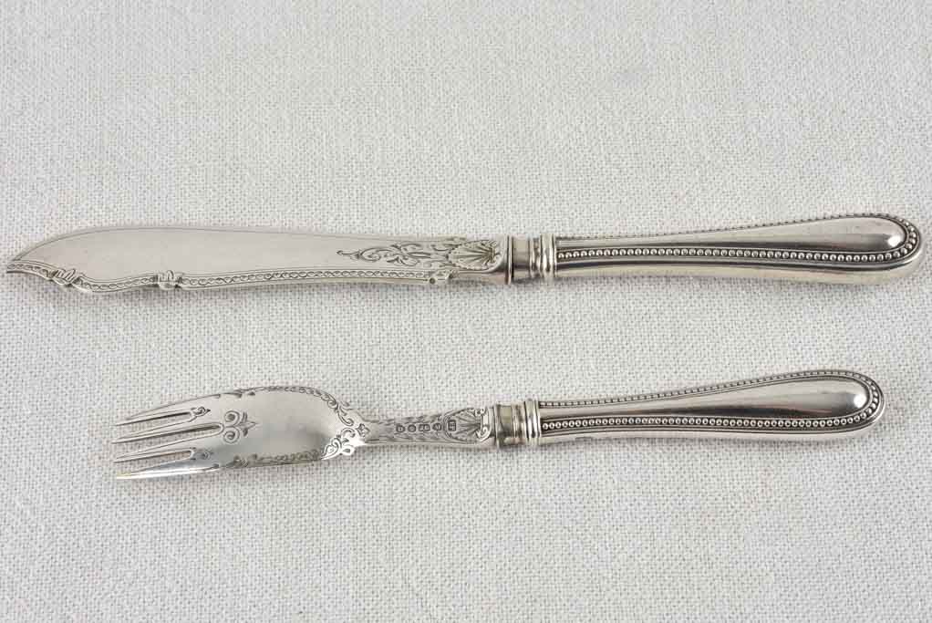 Silverplate fish flatware by Joseph Gloster