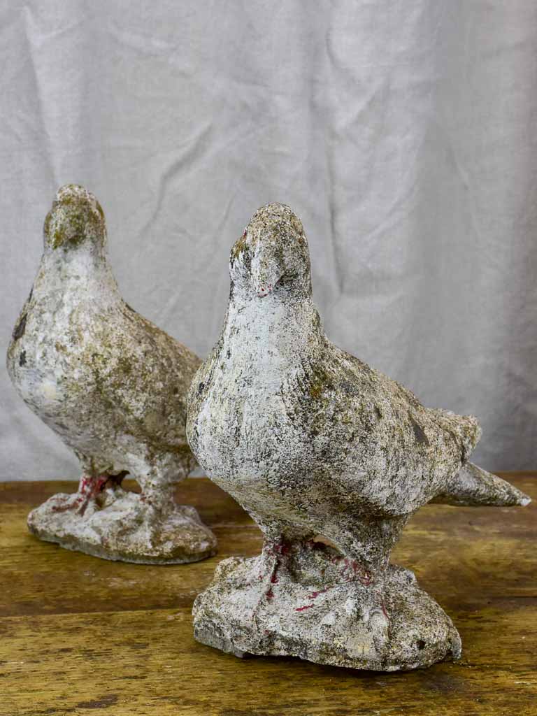 Two mid century French pigeon garden sculptures