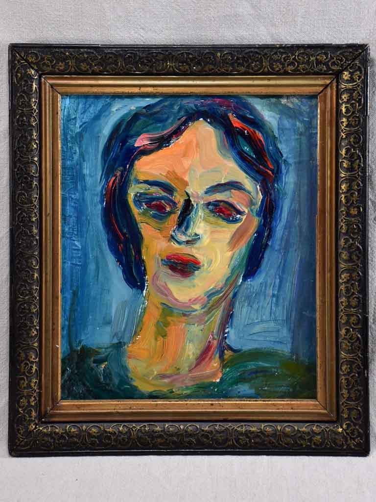 20th Century oil on board - Portrait - Anna Costa 15" x 17¼"