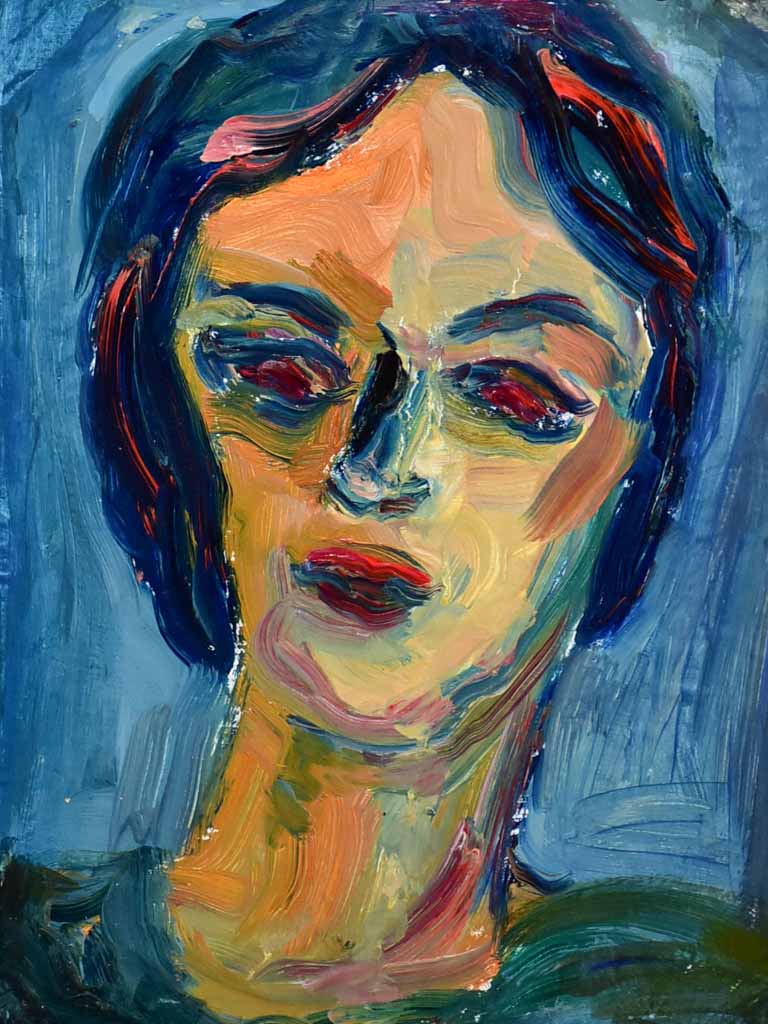 20th Century oil on board - Portrait - Anna Costa 15" x 17¼"