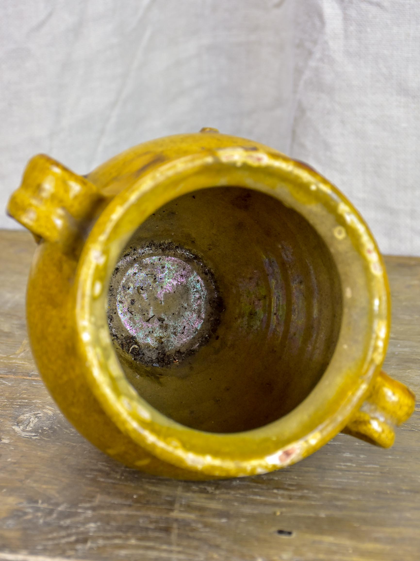 Very small antique French confit pot 6”