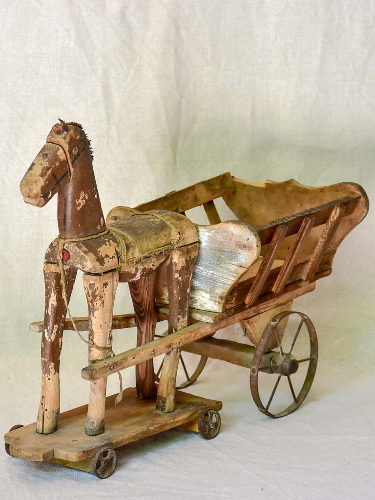 19th Century French toy horse and cart