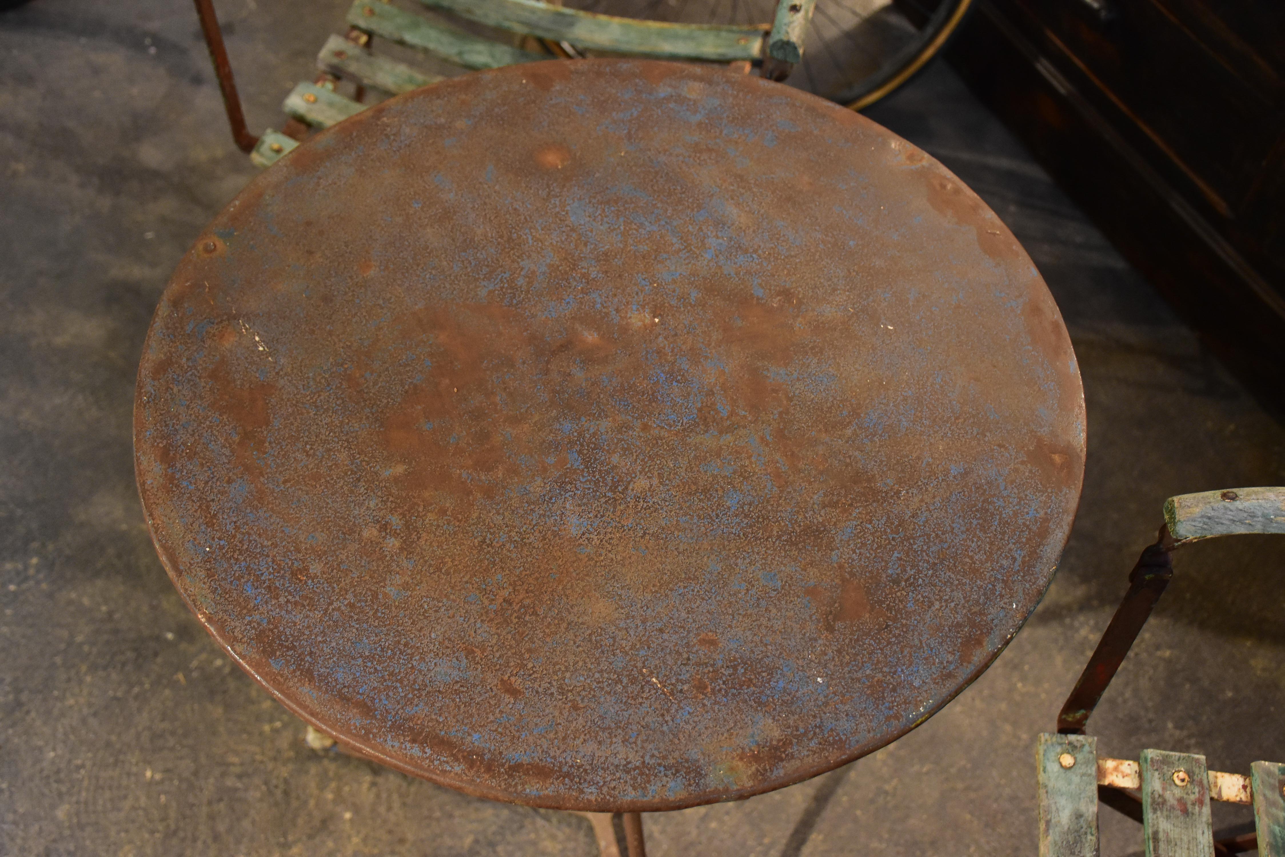 Antique French bistro table - round