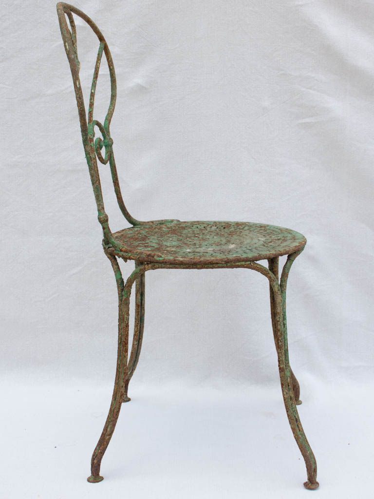 19th century French garden chair with green patina