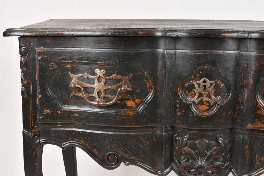 Timeless Black Louis XV Walnut Commode