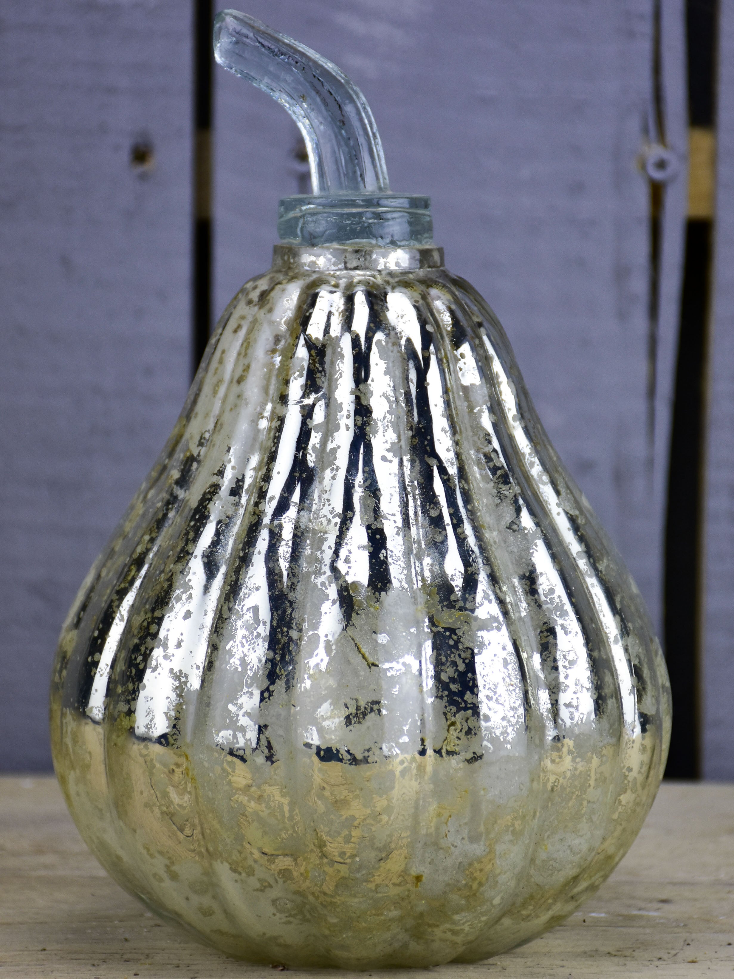 19th century mercury glass pear ornament