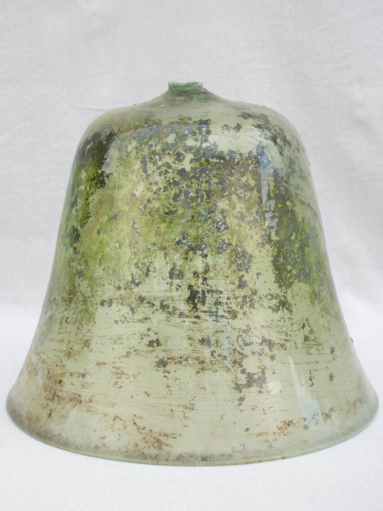 19th century French melon cloche dome - blown glass 17"