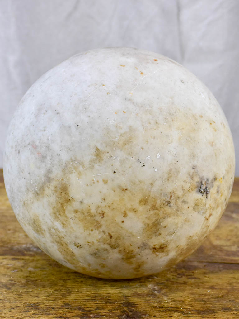 Antique Carrara marble ball 8"