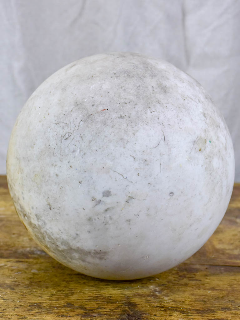 Antique Carrara marble ball 8"