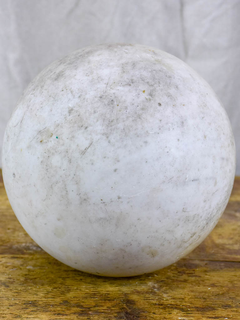 Antique Carrara marble ball 8"