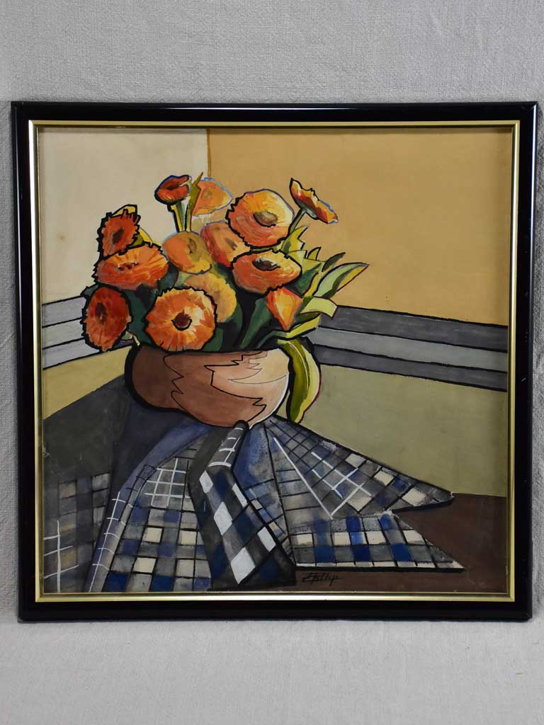 Gouache still life - Laure Alexandre Phlip (1910-1999) 19" x 19"