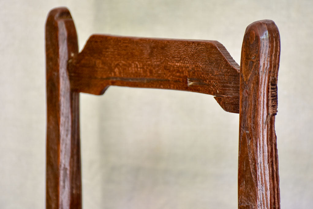 Pair of 18th Century French farm chairs with straw seats