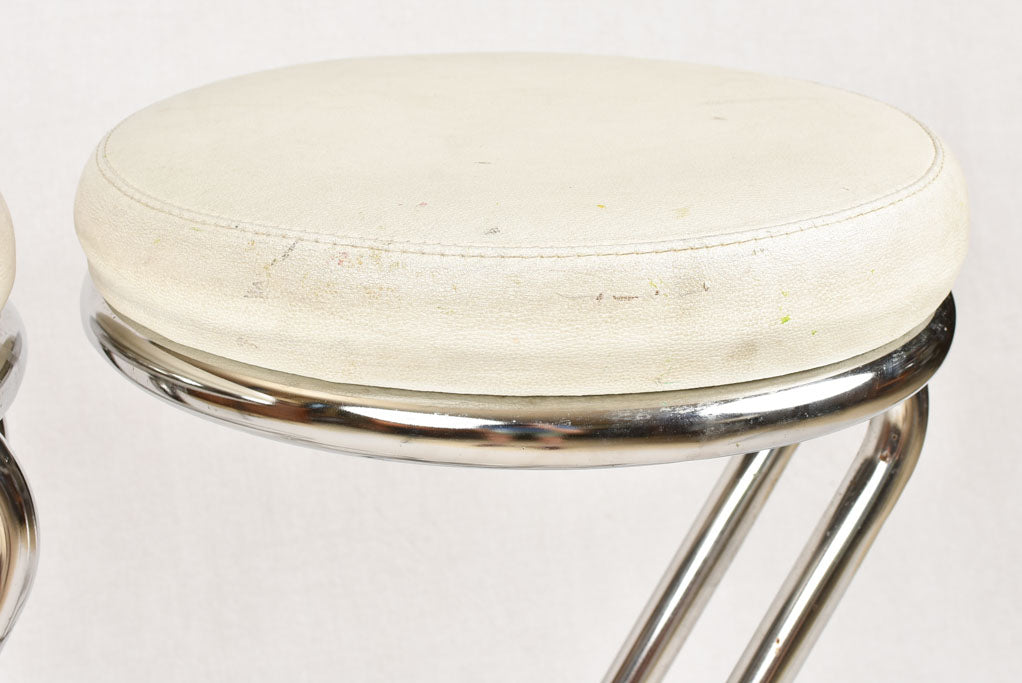 Rustic faux leather bar stools