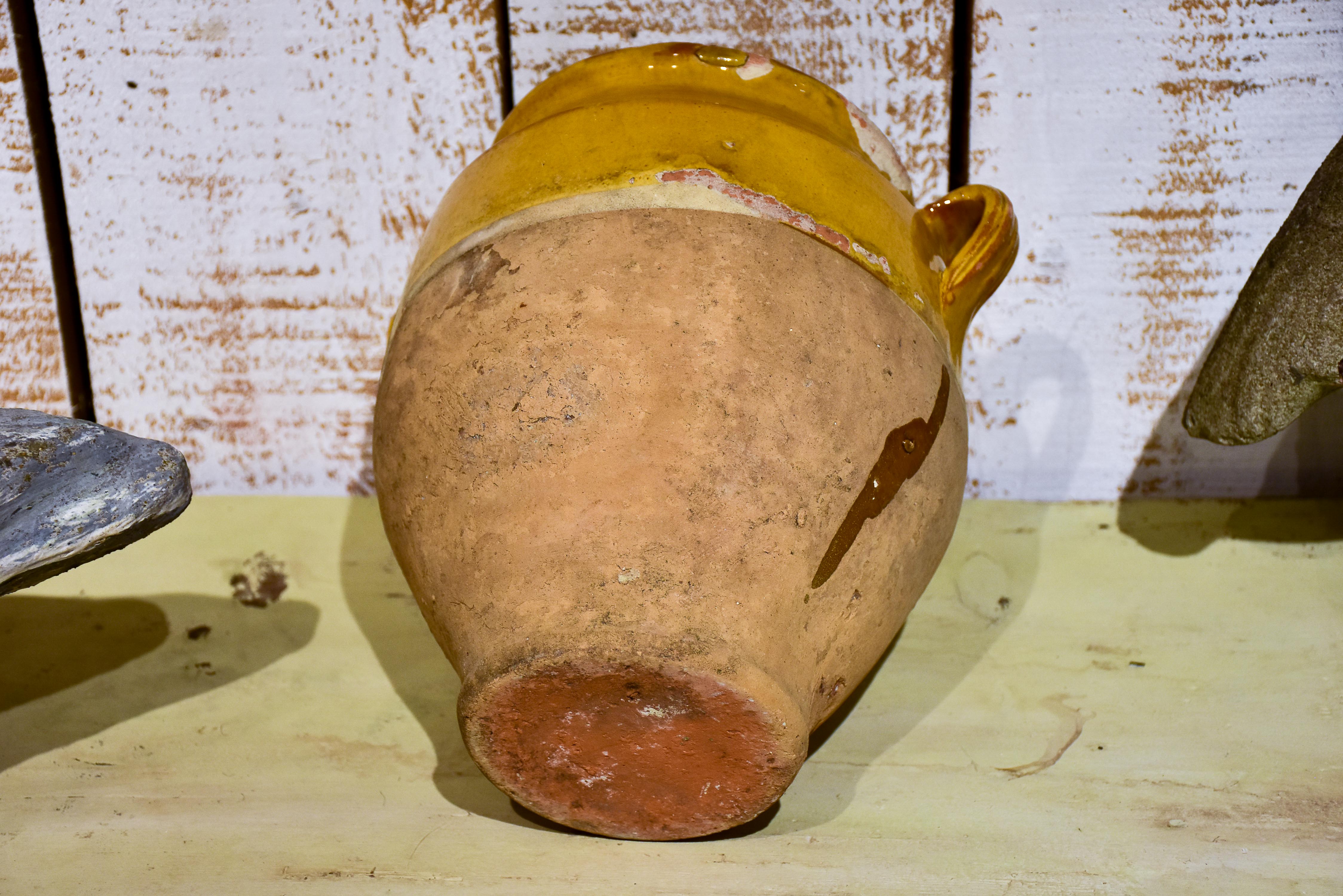 French confit pot with orange glaze