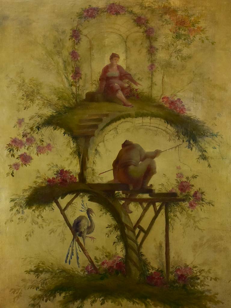 19th Century French oil on canvas - Chinoiserie style painting 37¾" x 27½"