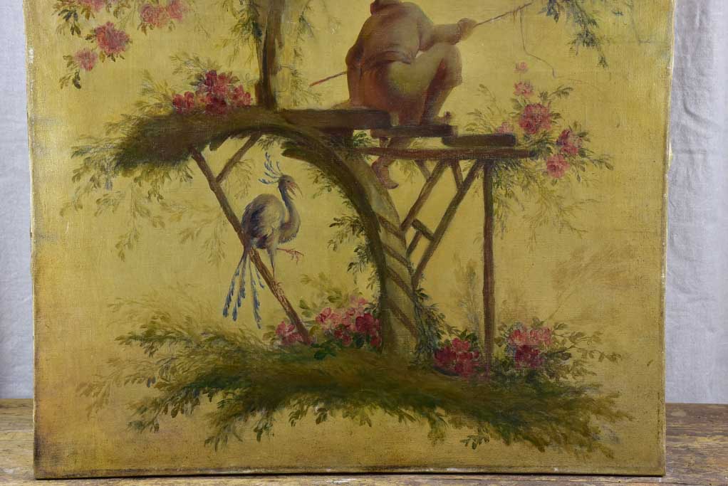 19th Century French oil on canvas - Chinoiserie style painting 37¾" x 27½"