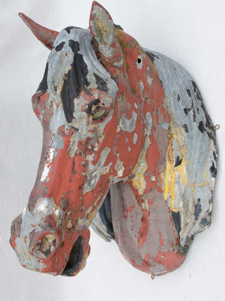 Very large rustic zinc horse head from stables