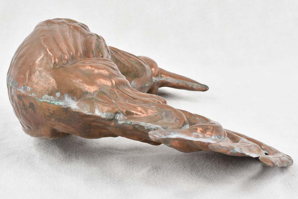 Aged copper rooster with refined finish