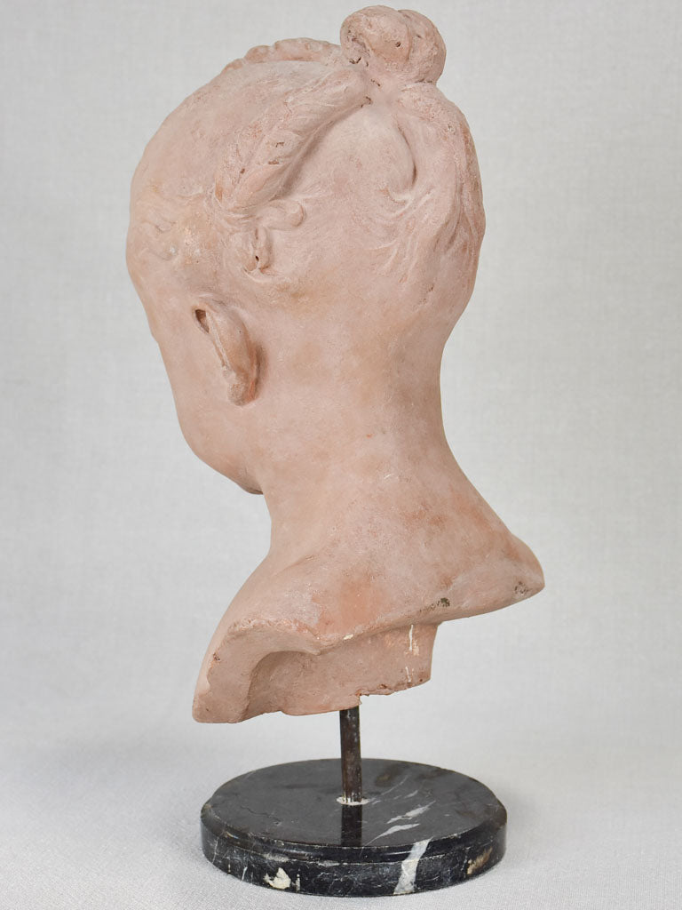 Plaster bust of 'la boudeuse' - a young sad woman 16½"