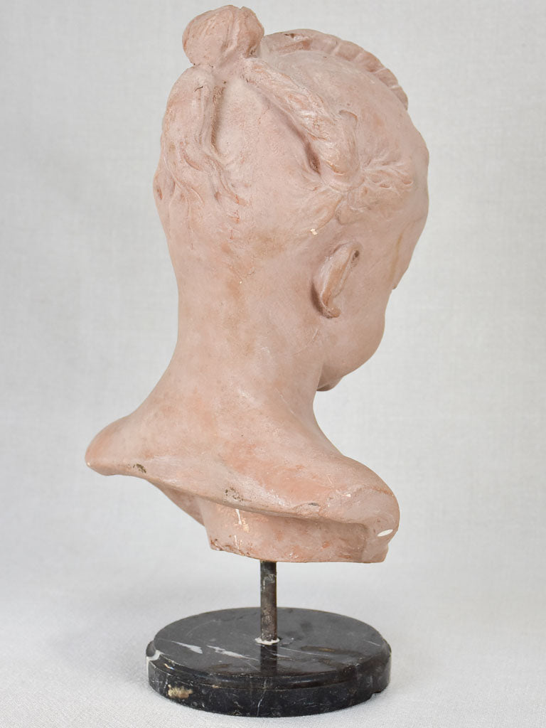 Plaster bust of 'la boudeuse' - a young sad woman 16½"