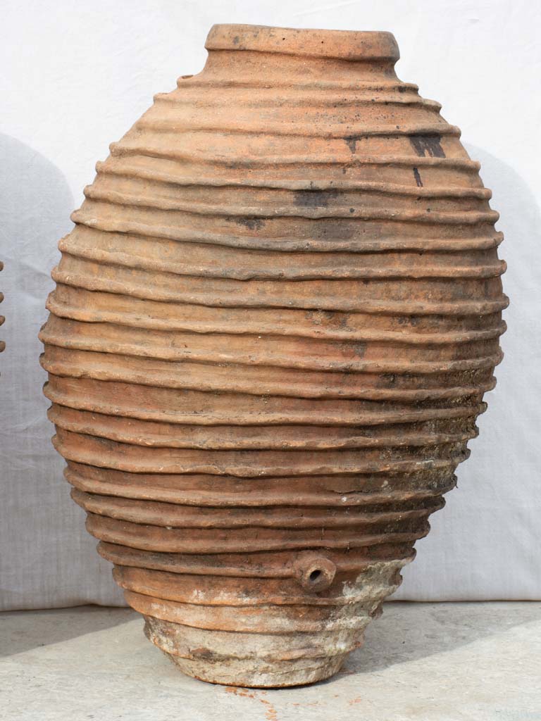 Two very large nineteenth century ribbed pots - Mediterranean 41"