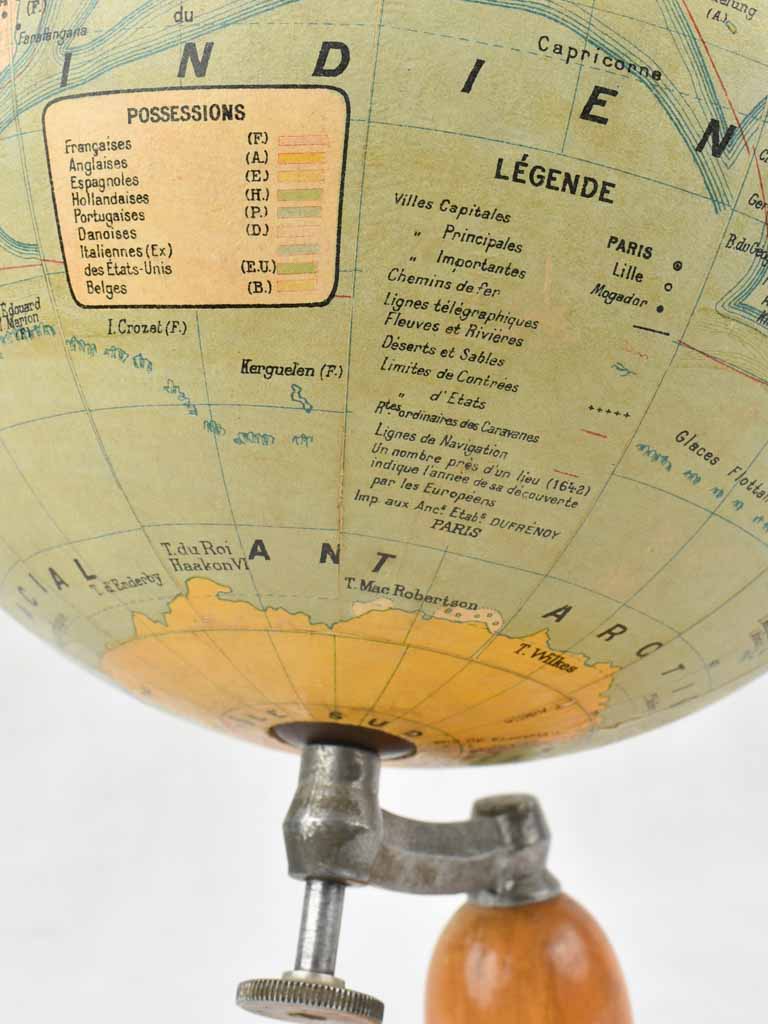 Vintage French world globe (J. Leporati) - 17"