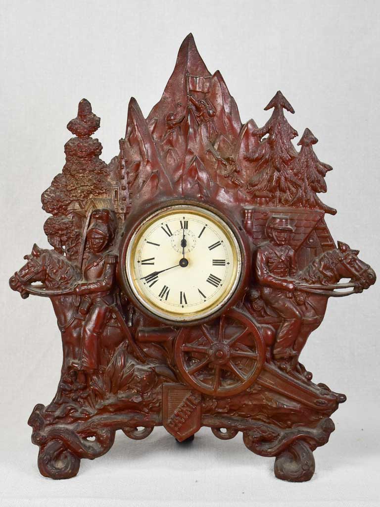 19th-century cast iron French clock PATRIE